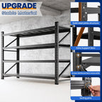 MIIIKO 75" W Storage Shelves,8000LBS Metal Garage Storage Shelving,Heavy Duty Adjustable Unit Storage Shelves for Warehouse,Basement,75" W x 24" D x 70" H,Black