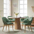 Wooden Dining Chairs Set of 4, Modern Fabric Upholstered Dining Room Chair, Kitchen Side Chairs, Farmhouse Dinner Chair with Open Back for Kitchen, Green