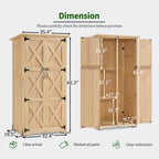 Macrout Outdoor Storage Cabinet, Wooden Storage Shed with Lock, Outside Garden Tool Shed with 2 Doors for Patio Yard Lawn, 1628 (Medium)