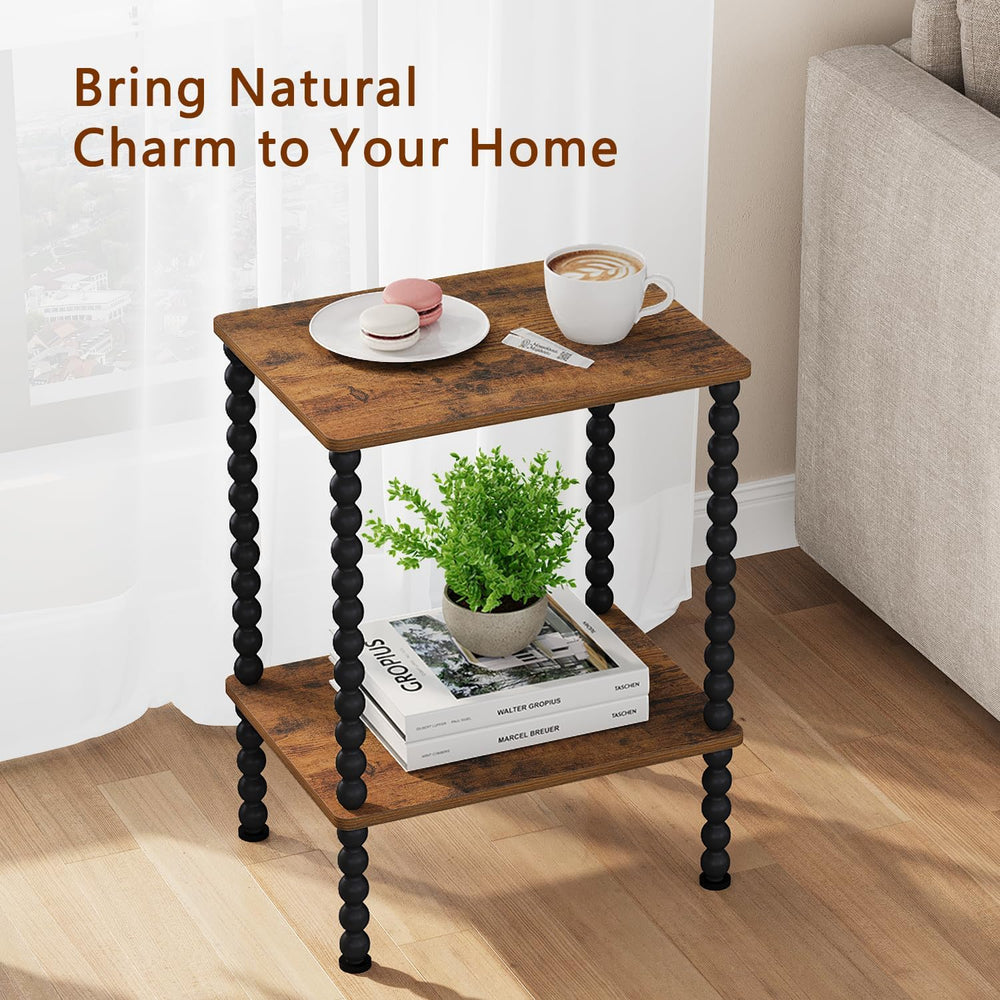 YINMIT End Table,2-Tier Small Side Table with Open Storage Shelf | Night Stan...