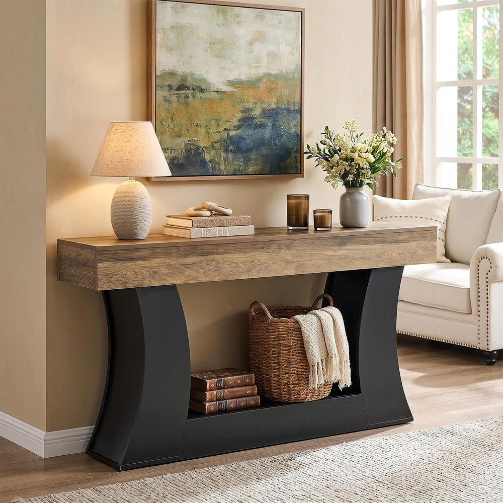 63-Inch Console Table, Behind Couch Sofa Table, Modern Entryway Furniture | H...