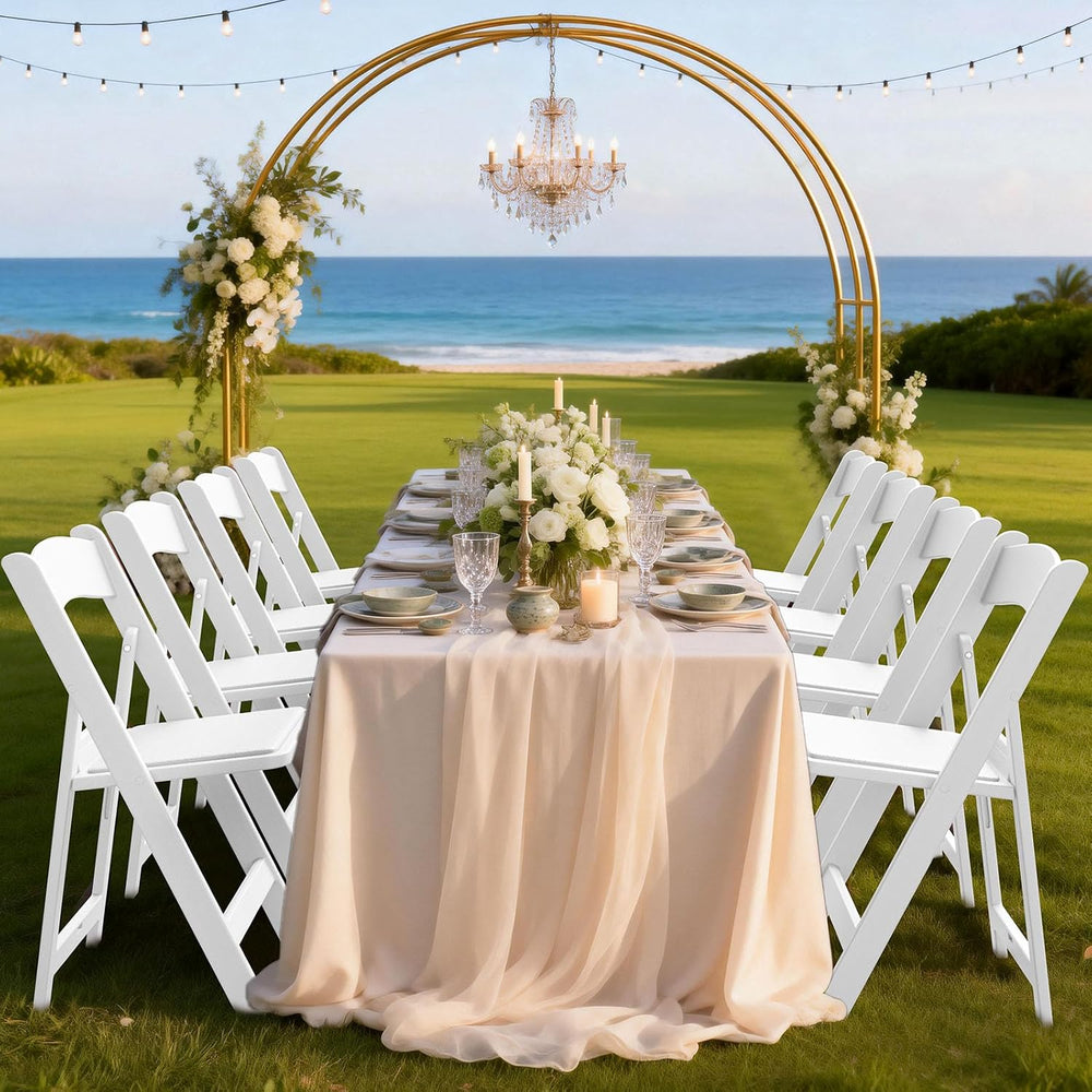 Nazhura Garden and Patio Folding Chair Set of 4 for Events and Wedding, Light...