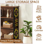 HOMISSUE Book Shelf, 4 Tier Deep Bookshelf with Storage, Engineered Wood and Metal Shelf Bookcase, Low Short Bookcases for Small Space, Living Room, Bedroom, Office, Rustic Brown