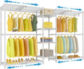 VIPEK X3 Expandable Heavy Duty Clothes Rack Adjustable from 5'2" to 8' with Flexible Shelves and Hanger Rods, Large Freestanding Clothing Racks for Hanging Clothes, Max Load 1210LBS, White