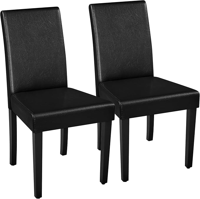 Yaheetech Dining Chairs Set of 2 Faux Leather Modern Dining Room Chairs with ...