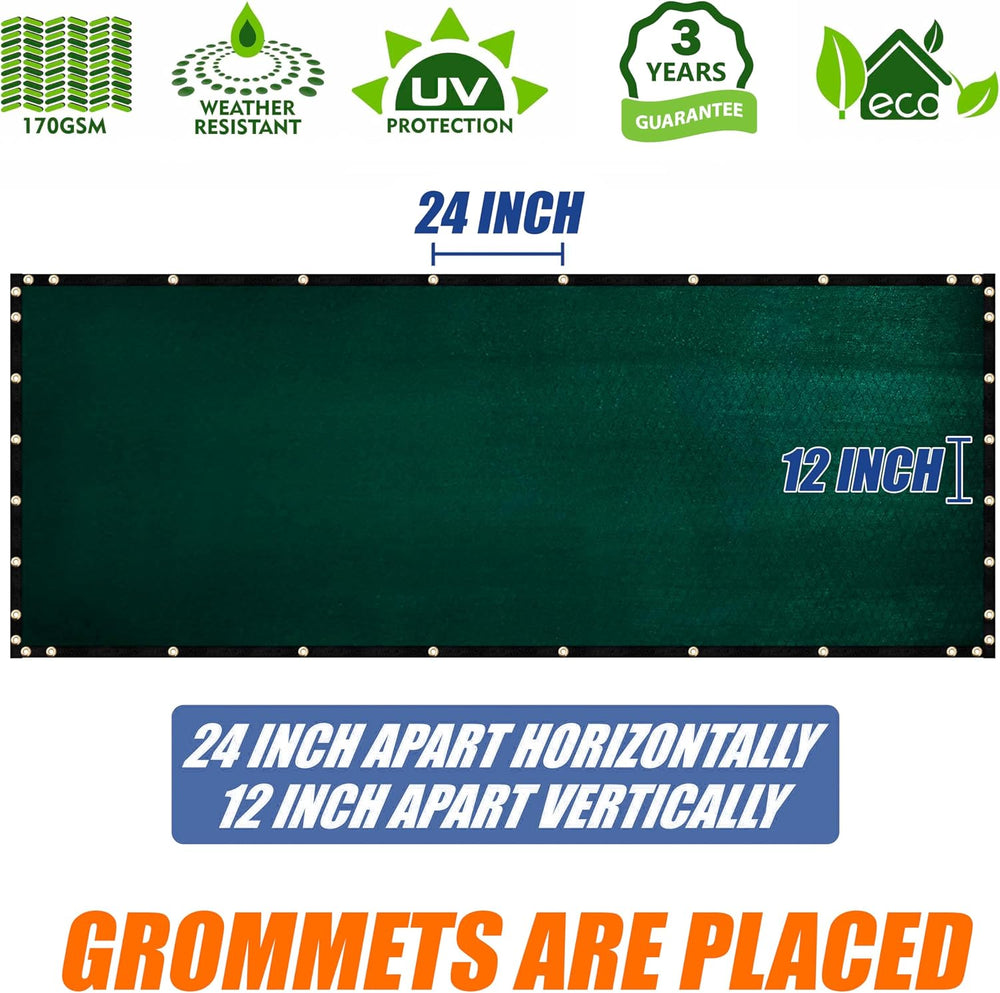 Amgo 4' x 24' Fence Privacy Screen, Heavy Duty Mesh Outdoor & Bac...