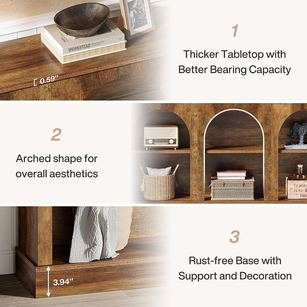 Tribesigns Arched Console Table, 63" Wooden Entryway Table with Storage ...