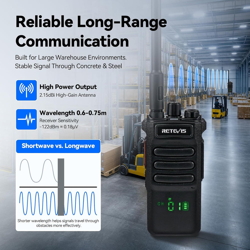 Retevis RT86 2 Way Radio Long Range with 6 Way Charger for Warehouse,6Pack
