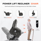 Power Lift Recliner Chair for Elderly with Vibration Massage and Lumbar Heating, Electric Lift Recliner Sofa with USB Charging Port and Side Pocket, Adjustable Lift Chair for Living Room Comfort