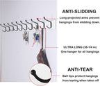 Dseap Coat Rack Wall Mounted: 10-Hooks, 16" Hole to Hole, 38-1/4" Long, Wood Coat Hooks Wall Mounted, Hook Rack, Hook Rail, Hooks for Hanging Coats, White & Black
