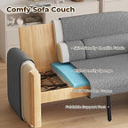 Furnimart Modern Loveseat Sofa, 54" 2-Seater Boucle Sofa, Comfy Upholstered Minimalist Couch, Small Couches for Small Spaces, Apartment, Office, Living Room, Bedroom, Dorm, Chenille Grey
