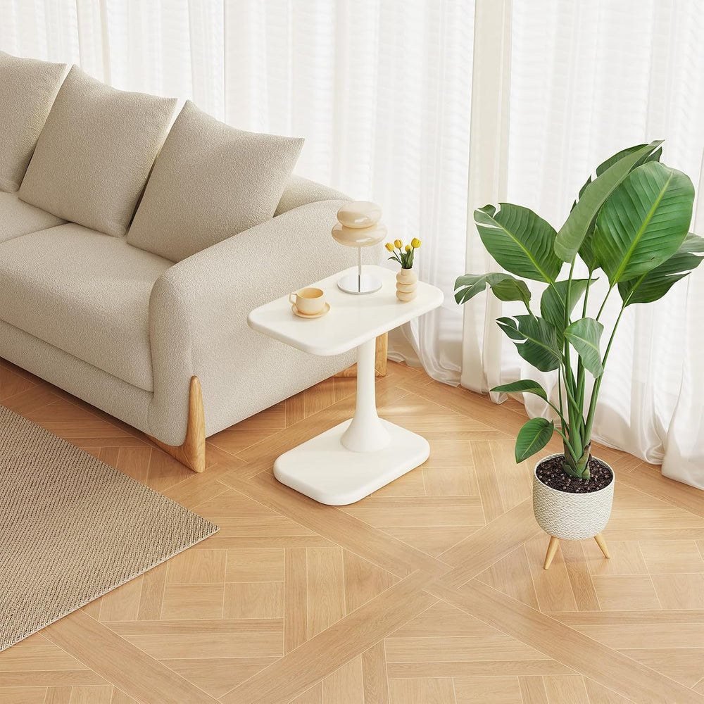 Guyii White End Table Small Side Table for Couch Modern Sofa TableLiving Room...