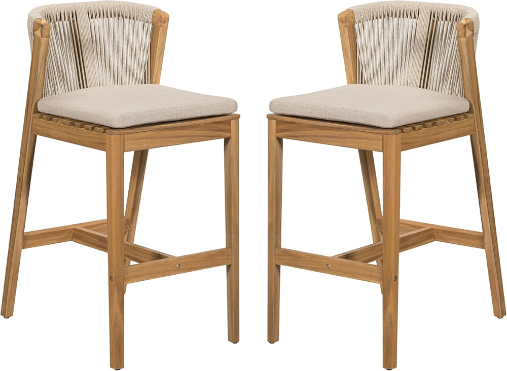 Christopher Knight Home Cuz Patio Barstool Set of 2, Outdoor Counter Height S...