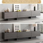 76.4'' Modern TV Stand for Living Room, Mid Century Modern TV Console,Entertainment Center with 3 Drawers, Large Storage Cabinet Table, Media Cabinet for Living Room, Bedroom, Grey