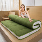 MAXYOYO King Futon Mattress Foam Mattress Topper, Japanese Floor Mattress Foldable Mattress Futon Bed Mattress Pad Guest Bed Mattress, Extra Thick Folding Floor Couch for Adults, Green King Floor Bed