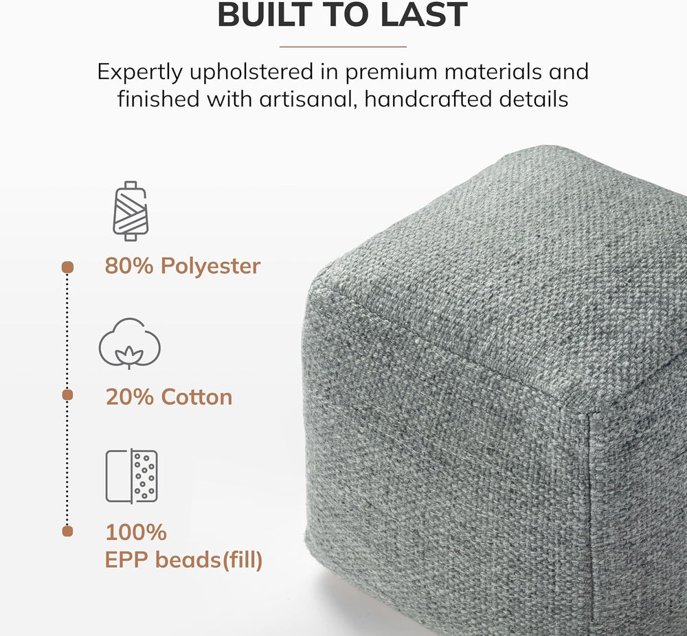 Anji Mountain 16" H x 16" W Handmade Pouf Ottoman for Living Room &...