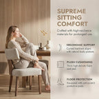 HNY Mid Century Modern Dining Chairs Set of 2, Farmhouse PU Leather Upholstered Accent Chair Curved Backrest Kitchen Chairs, with Hardwood Frame, Grey