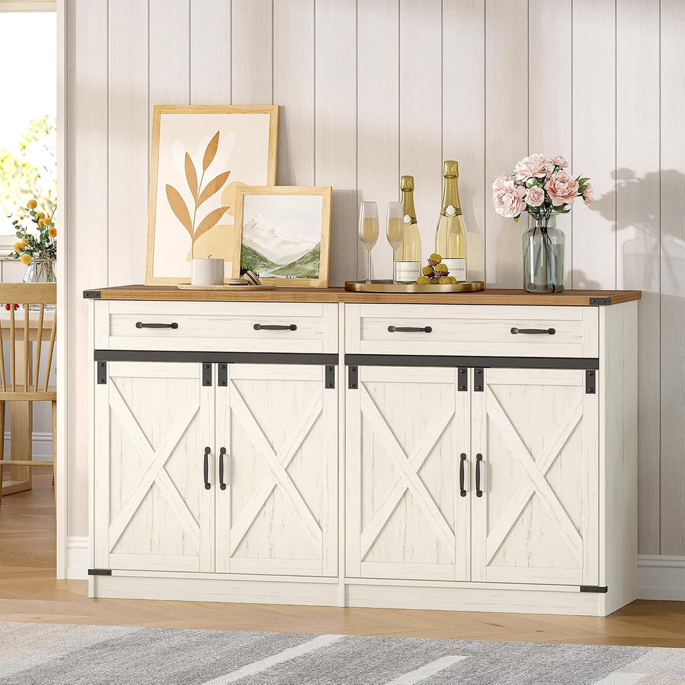 Hzuaneri Kitchen Storage Cabinet, Buffet Cabinet with Storage, Modern Farmhou...