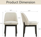 VKNOW Wooden Dining Chairs Set of 2, Upholstered Dining Room Chairs with Rubberwood Legs and Padded Seats, Kitchen Chairs for Restaurant Kitchen Living Room, Khaki
