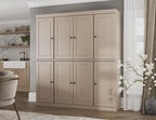 Palace Imports Solid Wood Pantry Cabinet - 71.5" Tall, 65" Wide - Wooden Storage Cabinet w/ 2-Drawer Kit & Adjustable Shelves - Beige, Renewable Eco-Friendly 100% Wood, Made in Brazil