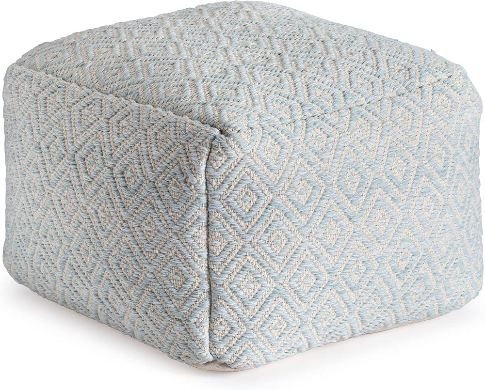 Anji Mountain Artisan Crafted Cotton Blend Pouf Ottoman | Versatile Floor Sea...