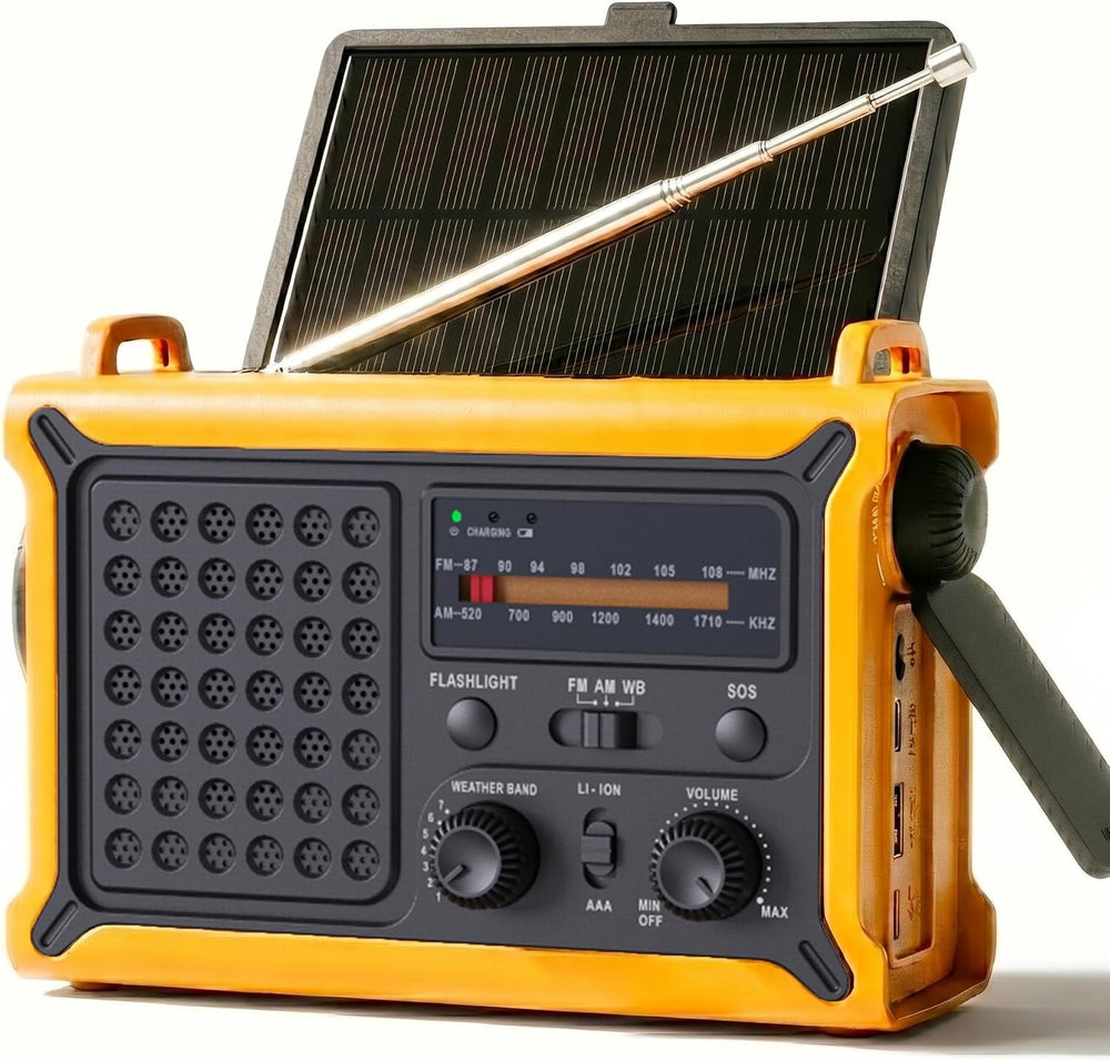 Raynic 12000mAh Emergency Radio, AM/FM/NOAA Hand Crank Radio with High-Effici...