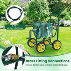 Goplus Garden Hose Reel Cart, 300 FT of 5/8" Large Capacity, Heavy-Duty Metal Hose Cart w/ 4 Wheels, Storage Basket, Portable Water Hose Organizer for Outside Yard, Outdoor Planting Tool (Blue)