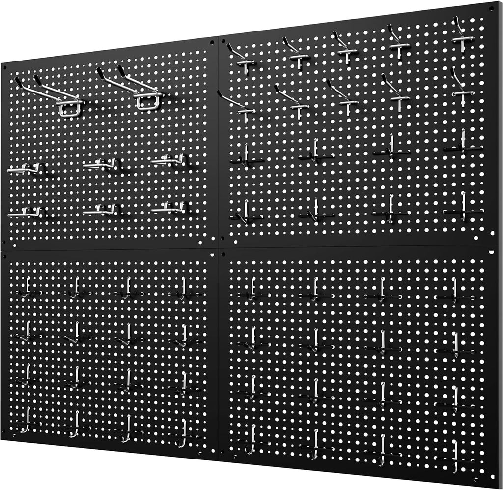 Metal Peg Board Kit with 1/4" Pegboard Accessories,Include 16.5"X13" Peg Board and Extra Thick Pegboard Accessories,Wall Organizer Peg Board Panels Tool Organizer Storage System (98)