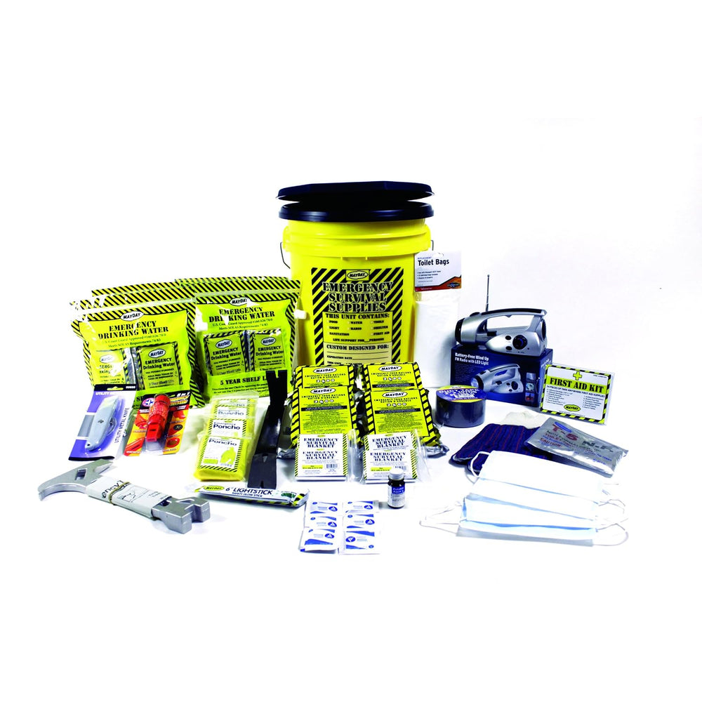 Deluxe Emergency Kit w/ Honey Bucket - 4 Person - KEX4P