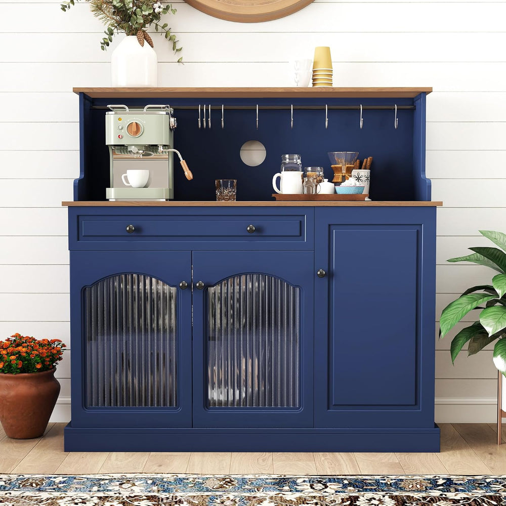 Kitchen Pantry Cabinet with Drawer Storage, 48” Modern Farmhosue Kitchen Hutc...