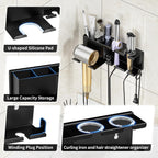Hair Dryer Holder, Hair Tool Organizer, Blow Dryer Hanger Wall Mount for Dryer Hook, Bathroom Space-Saving Blow Dryer Organizer, Curling Irons Storage Wall Mounted