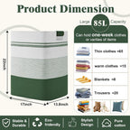 Laundry Hamper, 85L Tall Laundry Basket with Leather Handles, Rectangle Large Clothes Hamper for Organizing, Cotton Woven Laundry Baskets Storage Hampers for Bedroom, Nursery, Living Room