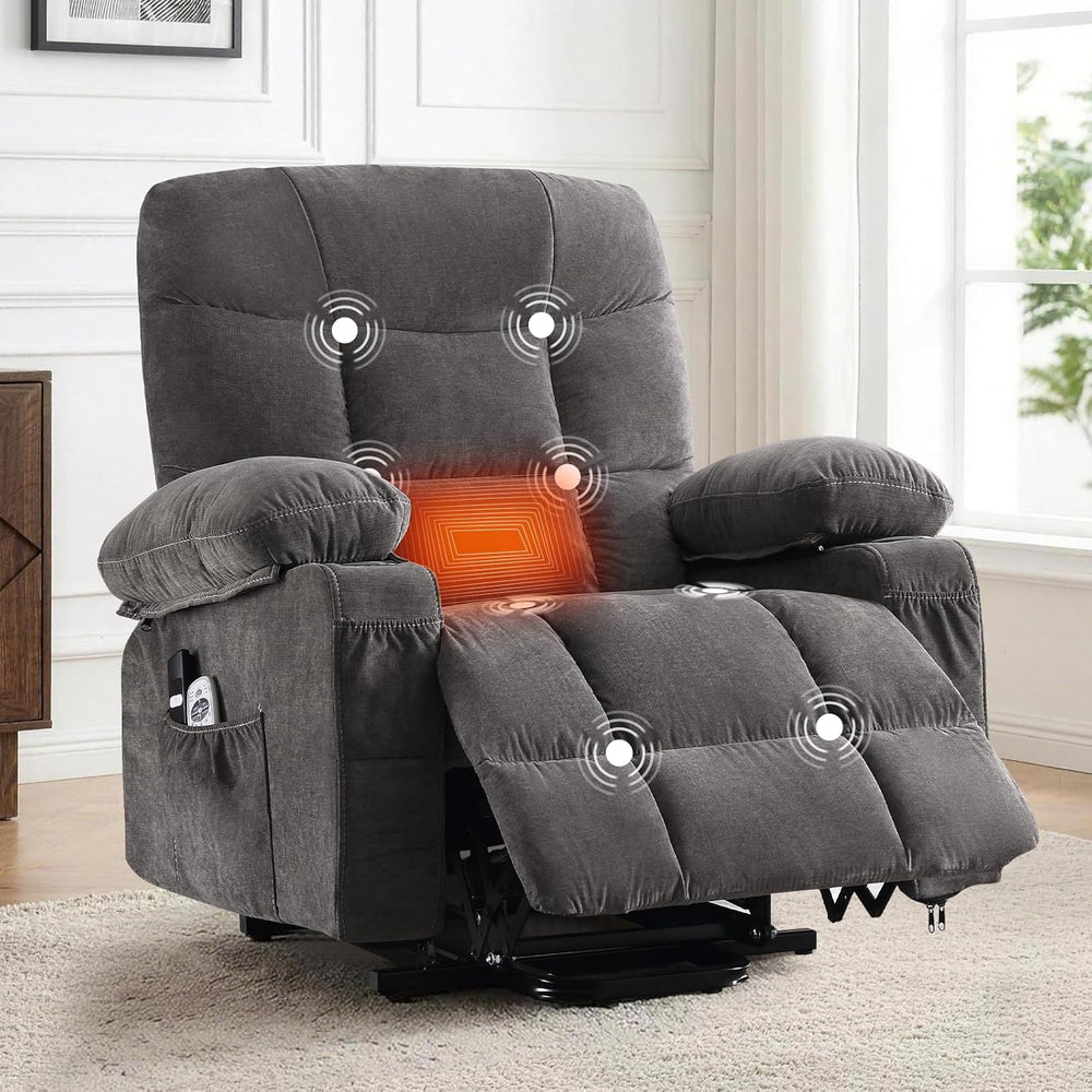 Power Lift Recliner Chair for Elderly with Massage and Heat, Comfortable Elec...