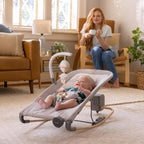 Ingenuity Keep Inmotion Automatic Baby Rocker Seat, with Remote Control for Vibration, Music & Volume Control, Premium Materials, 0-6M - Soulful Skies
