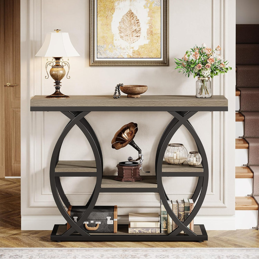Tribesigns 39.4" Console Table, 4-Tier Sofa Table, Accent Tables, Grey |...
