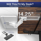 VIVO Adjustable 25 x 10 inch Computer Keyboard and Mouse Platform Tray Ergonomic Under Table Desk Mount Drawer Underdesk Shelf, White, MOUNT-KB03W