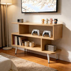 Lightdot TV Stand for TVs to 35'', Modern Entertainment Center with 3 Open Storage Shelf, Sturdy Media Console Table for Living Room/Entrance/Sofa Cabinet, Apartment, Easy Installation-Walnut