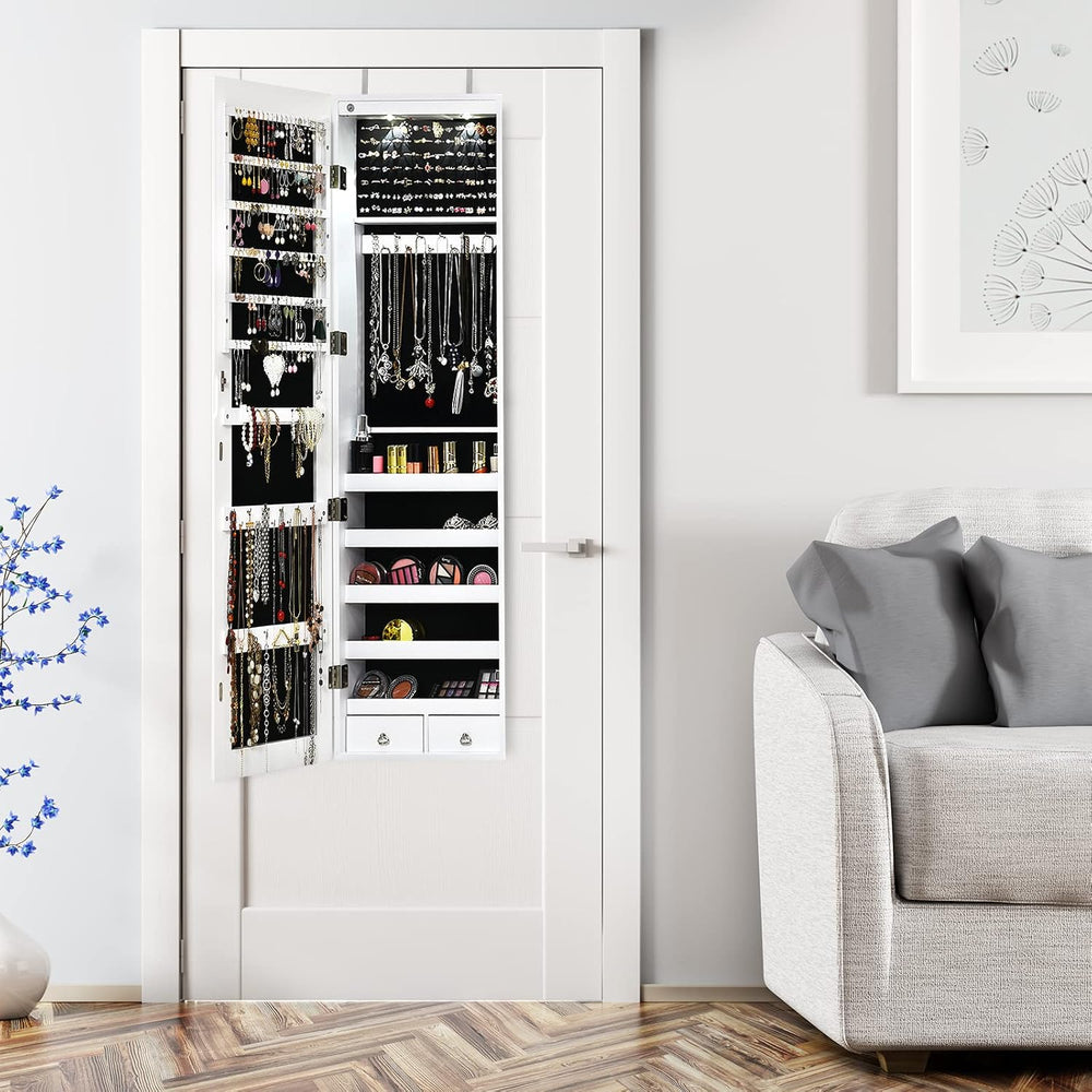 Byroce 47.5''H Jewelry Armoire, Over the Door/Wall Mounted, Full Leng...