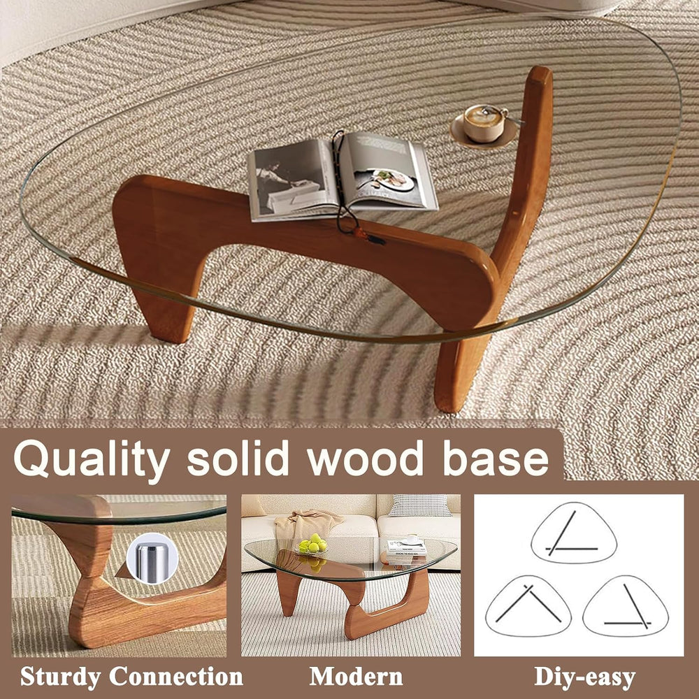Modern Glass Coffee Table, Mid Century Small Coffee Table, Coffee Table for L...