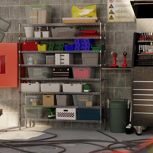14" Deep x 60" Wide x 74" Height Wire Shelving Kit | 8-Tier | NSF Commercial Storage Rack Unit