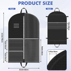 Garment Bags for Hanging Clothes, Dance Costume Garment Bag with Pockets, Waterproof Hanging Clothes Bag, Foldable Dustproof Dance Travel Bag for Suit Dance Costume (110×60cm,Black)