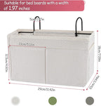 Bedside Caddy Hanging Storage with Water Bottle Holder for Bunk Bed Hospital Bed Dorm Rooms (White)