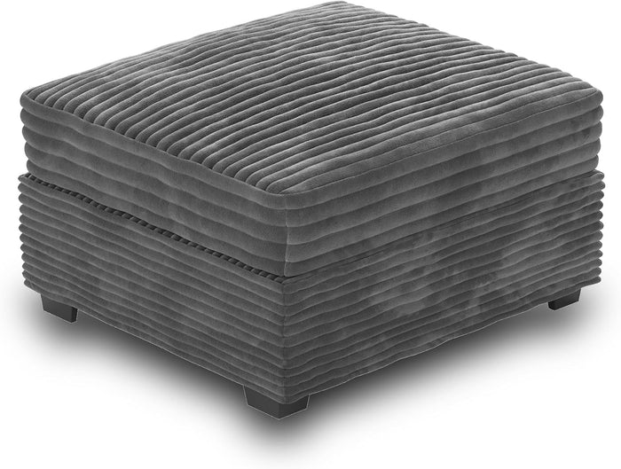 HOOOWOOO Modular Sectional Sofa Couch Matching Ottoman Seat Table Footrest(Grey Velvet Corduroy)