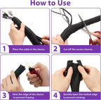 Cable Management Sleeve YCLYC 8.2ft - 1/4inch, Cable Wrap Cord Covers for Pets, Easy Install Cable Sleeves Cord Management, Flexible Computer Cord Organizer for Cords, Black Cable Covers