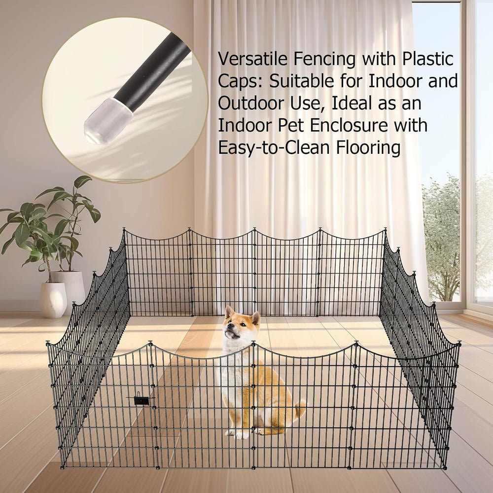 10‑Panel No‑Dig Metal Garden Fence 40"H x 23.6'L Dog Fence Outdoor f...