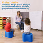 ECR4Kids SoftZone Toddler Modular Stool Seating Set, Classroom Furniture, Blue, 2-Pack