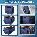 Deosk Car Trunk Organizer for SUV, Car Organizers and Storage with 6 Pocket, Car Accessories for Women/Men 70L Waterproof Polyester Trunk Organizer(Large, Navy Blue)