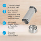 Docking Drawer 2.0" Canister for Hot Tools, Hair Dryer, Curling Iron, and Flat Iron Holder Tube RIng Capped Stainless Steel