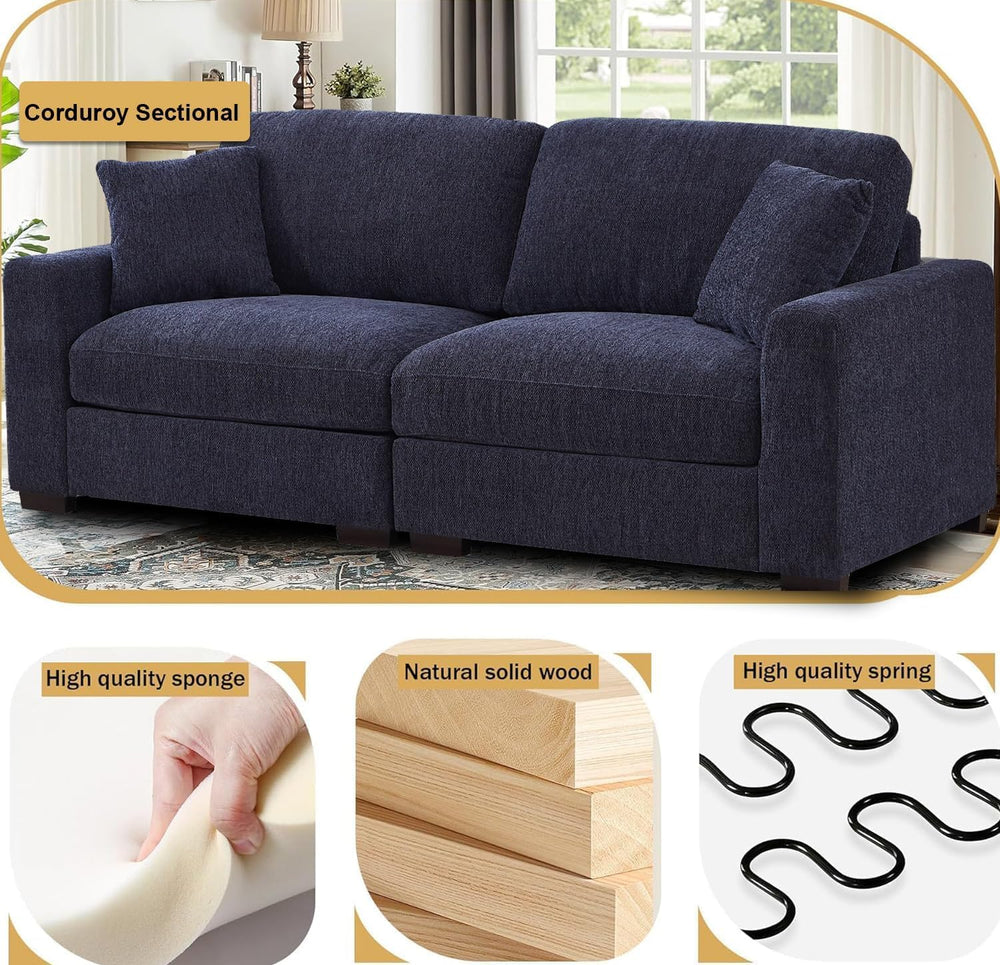 asunflower Ottoman for Living Room Navy Blue 45.8" x 28.7" Large Re...