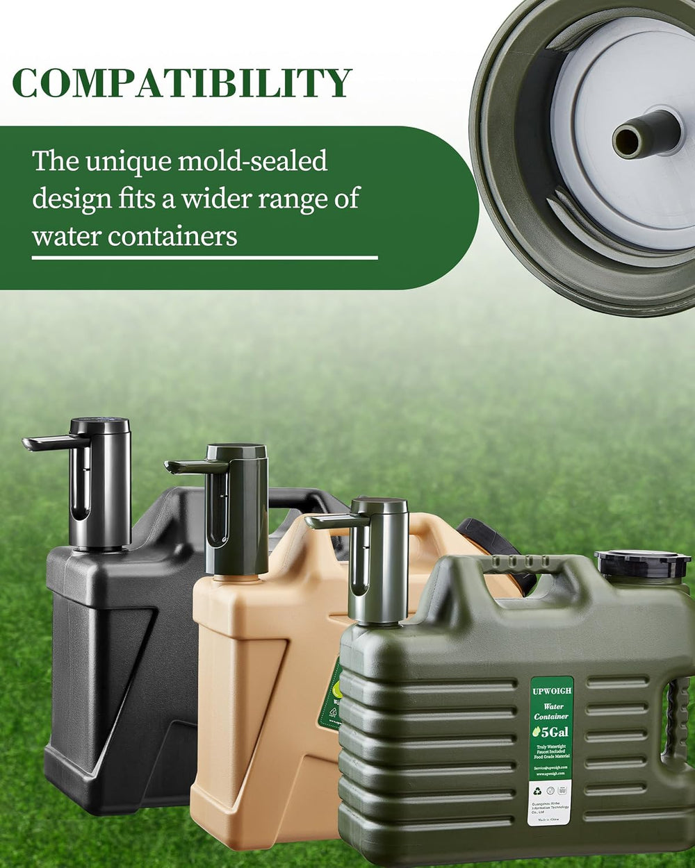UPWOIGH 5 Gallon Water Jug & 2.6 Gal Collapsible Water Bag Set